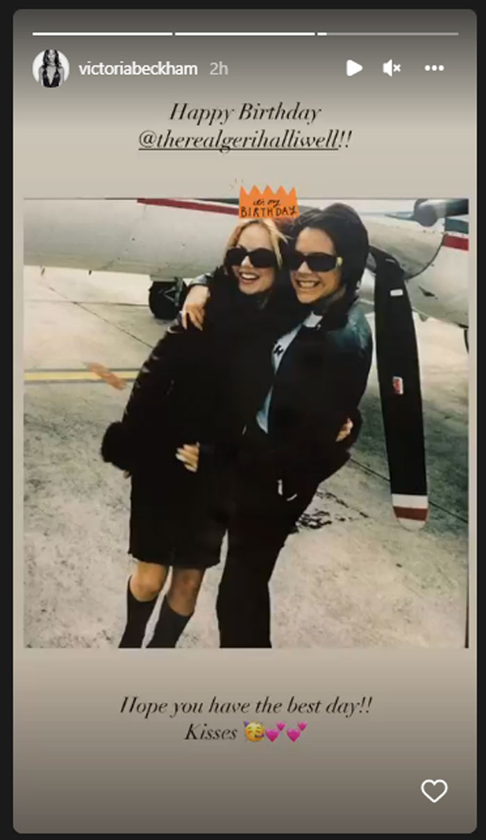 Victoria Beckham sends love to Geri Horner on 50th birthday