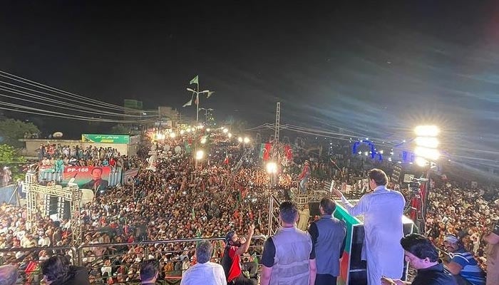 A file photo of a public gathering held by PTI in Lahore before the by-polls in Punjab. — Instagram/@imrankhan.pti