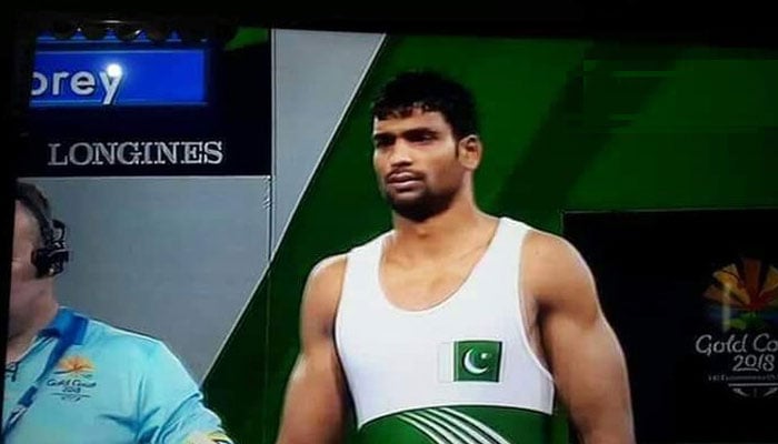 Pakistani wrestler Tayyab Raza. Photo: Screengrab of a Twitter video