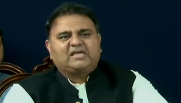 PTI leader Fawad Chaudhry addressing a press conference in Islamabad on August 7, 2022. — Geo News screengrab