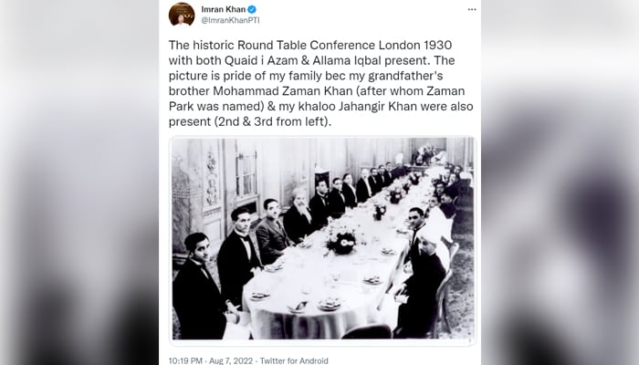 The 1930 Round Table Conference. — Twitter/ImranKhanPTI