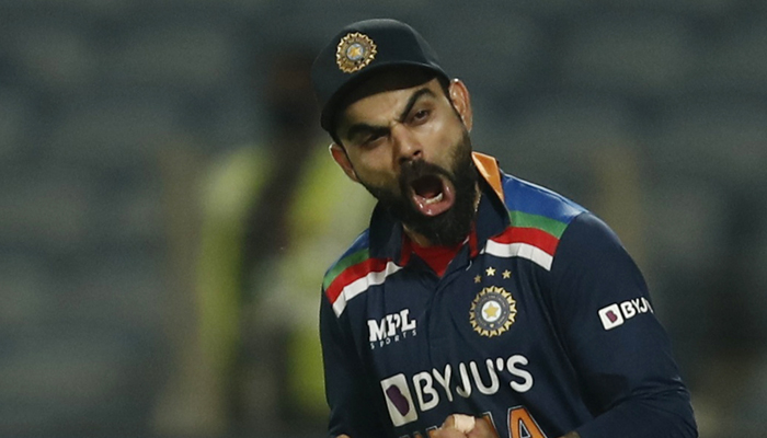 Cricket - Third One Day International - India v England - Maharashtra Cricket Association Stadium, Pune, India - March 28, 2021 Indias Virat Kohli celebrates winning the match and the series. — Reuters