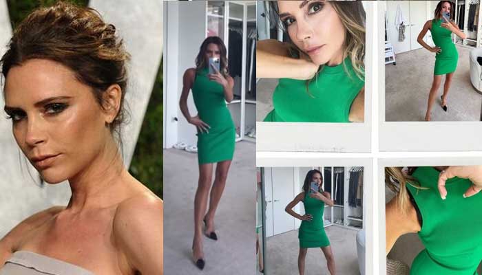 Victoria Beckham drops jaws in figure-hugging green knitted dress amid tussle with Nicola Peltz
