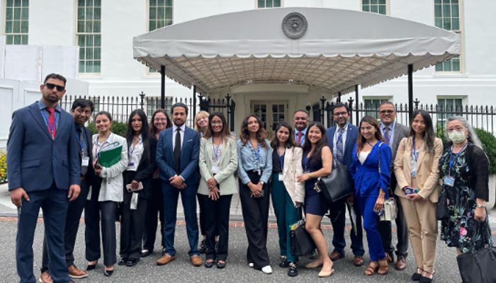 Members of Peace Initiative Bhutan at the West Wing after meeting with the Biden Administration in Washington DC, 24-27 July 2022. — Photo by author/PeaceInitiativeBh