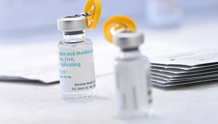 Vials of the JYNNEOS Monkeypox vaccine are prepared at a pop-up vaccination clinic in Los Angeles, California, on August 9, 2022. Photo: AFP