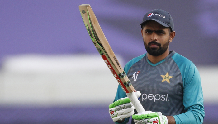 Cricket - ICC Mens T20 World Cup 2021 - Super 12 - Group 2 - India v Pakistan - Dubai International Stadium, Dubai, United Arab Emirates - October 24, 2021 Pakistans Babar Azam during the warm up before the match. — Reuters