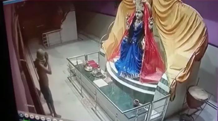 WATCH: Man offers prayers before stealing donation box from Indian temple