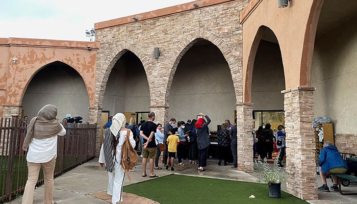 Participants in an interfaith memorial ceremony enter the New Mexico Islamic Center mosque to commemorate four murdered Muslim men, hours after police said they had arrested a prime suspect in the killings, in Albuquerque, New Mexico, US August 9, 2022. — Reuters