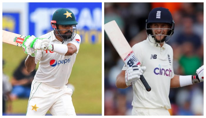 Pakistans Babar Azam plays a shot during the final day of the second cricket Test match between Sri Lanka and Pakistan at the Galle International Cricket Stadium in Galle on July 28, 2022 (left) and Cricket - First Test - England v India - Trent Bridge, Nottingham, Britain - August 7, 2021 Englands Joe Root reacts. — AFP/Reuters