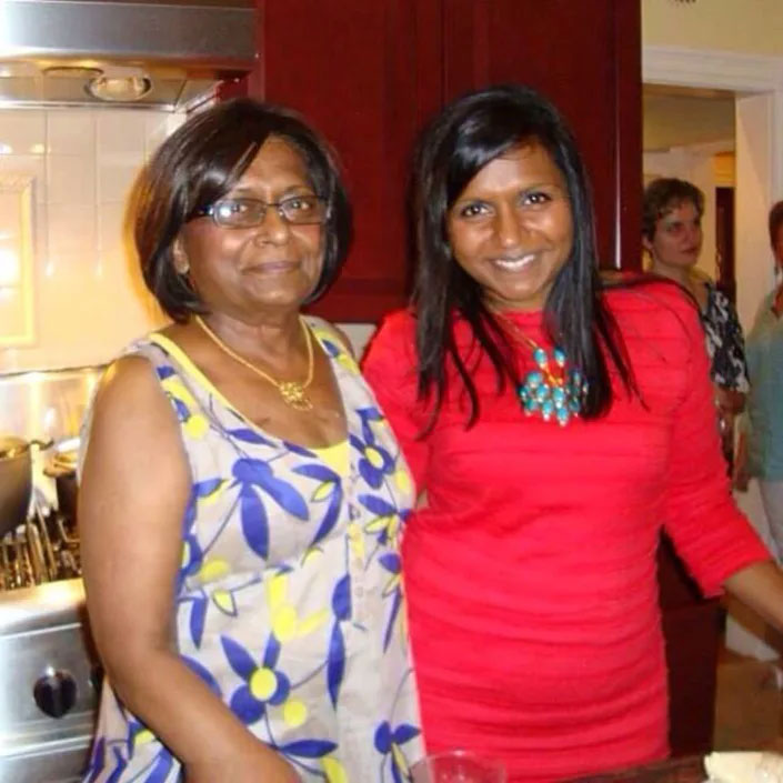 Mindy Kaling with her late mother
