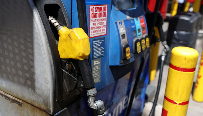 A pump is seen at a gas station in Manhattan, New York City, US, on August 11, 2022. — Reuters