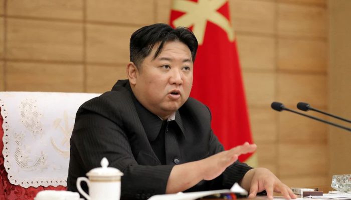 North Korean leader Kim Jong Un speaks at a politburo meeting of the Workers Party on the countrys coronavirus disease (COVID-19) outbreak response in this undated photo released by North Koreas Korean Central News Agency (KCNA) on May 21, 2022. — KCNA via Reuters