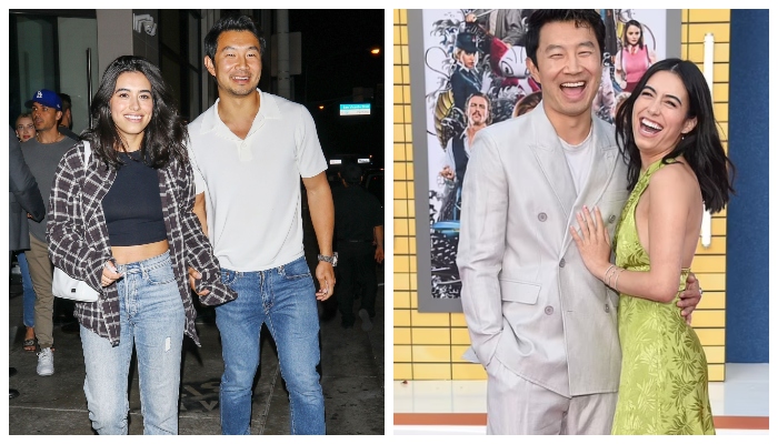 Simu Liu and  girlfriend Jade Bender walk hand-in-hand in West Hollywood