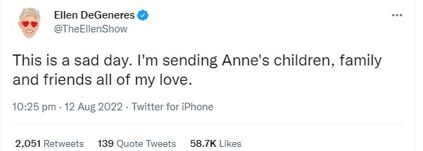 Priyanka Chopra and Ellen DeGeneres mourn the loss of Anne Heche