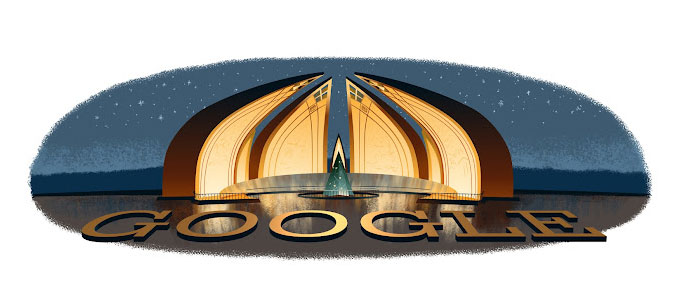 Google shared this doodle of the Pakistan National Monument to mark Pakistans Independence Day in 2014.