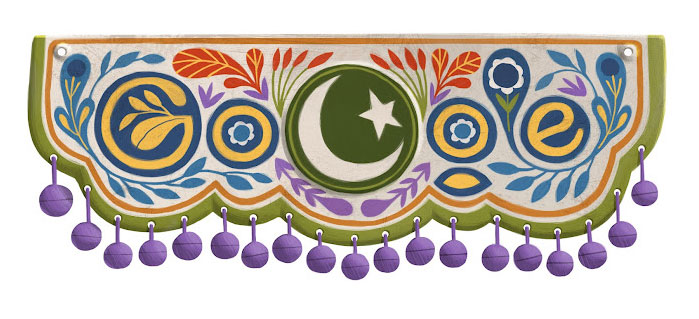 گوگل نے 2012 میں پاکستان کے یوم آزادی کے موقع پر قومی پرچم کا یہ ڈوڈل شیئر کیا۔