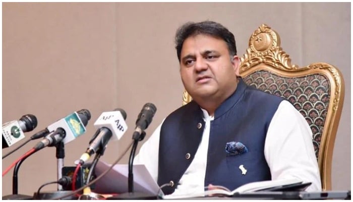 PTIs Senior Vice President Fawad Chaudhry speaking during a press conference in this undated photo. — APP