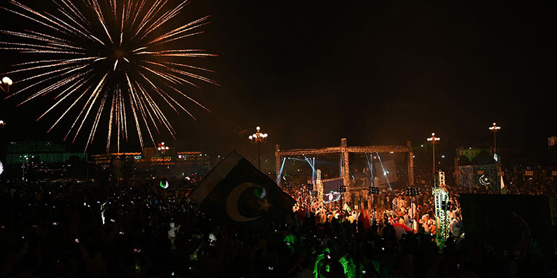 People watch beautiful fireworks amid celebrations. — AFP