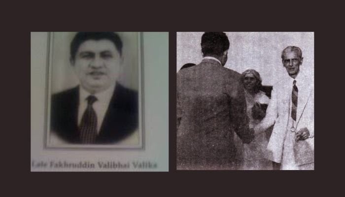 Late Fakhruddin Valibhai Valika (left) and Quaid-e-Azam Muhammad Ali Jinnah inaugurating the Valika Textile Mills. — Archive/files
