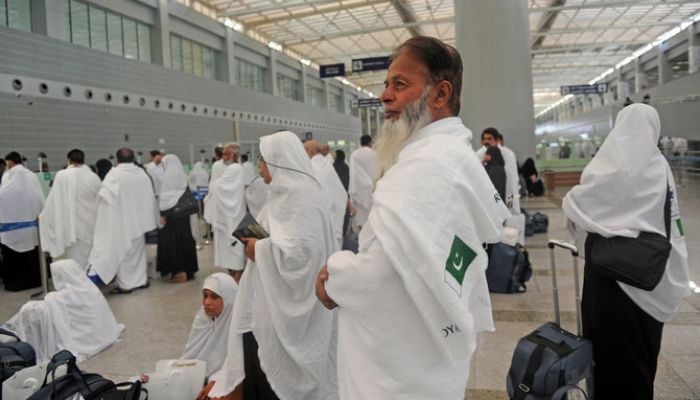Pakistani pilgrims wait to pass security in Jeddah on Monday, June 17, 2019. — AFP