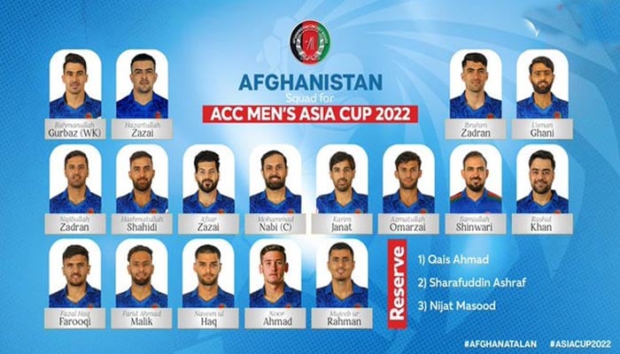 Afghanistan Cricket Board reveals the squad for Asia Cup 2022 in a Twitter announcement. — Twitter/ACBofficials