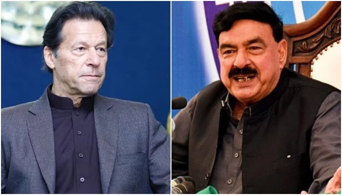 PTI chairperson Imran Khan and former interior minister Sheikh Rasheed. — Instagram/PID