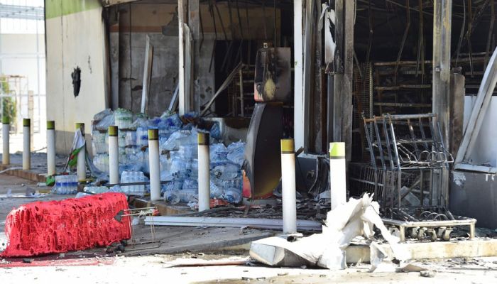 This picture shows a convenience stores damaged after an attack, in Cho-airong district in southern Thailands Narathiwat province, on Aug 17, 2022 — AFP