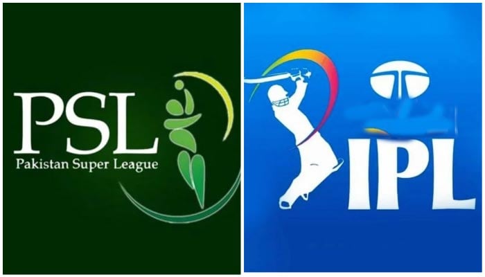 A representational image of logos of Pakistan Super League (L) and Indian Premier League. — Twitter/File