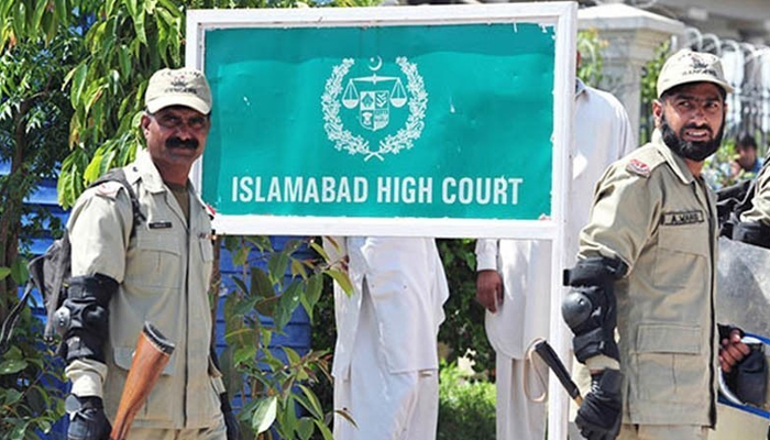 A representational image of the Islamabad High Court board. — AFP/File