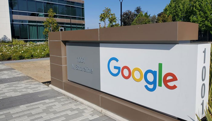 A sign is pictured outs a Google offcie near the companys headquarters in Mountain View, California, U.S., May 8, 2019. — Reuters