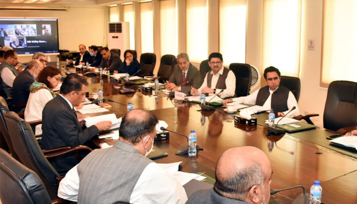 Finance Minister Miftah Ismail chairs a meeting of the Economic Coordination Committee (ECC) in Islamabad, on August 19, 2022. — Radio Pakistan