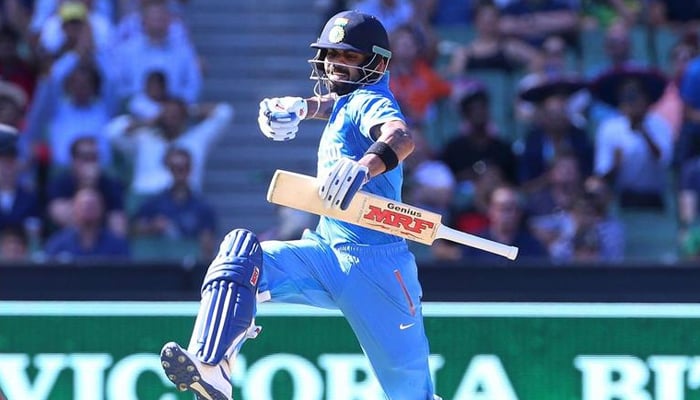 Indias Virat Kohli celebrates his century against Australia during their One Day cricket match at the Melbourne Cricket Ground, January 17, 2016. — Reuters