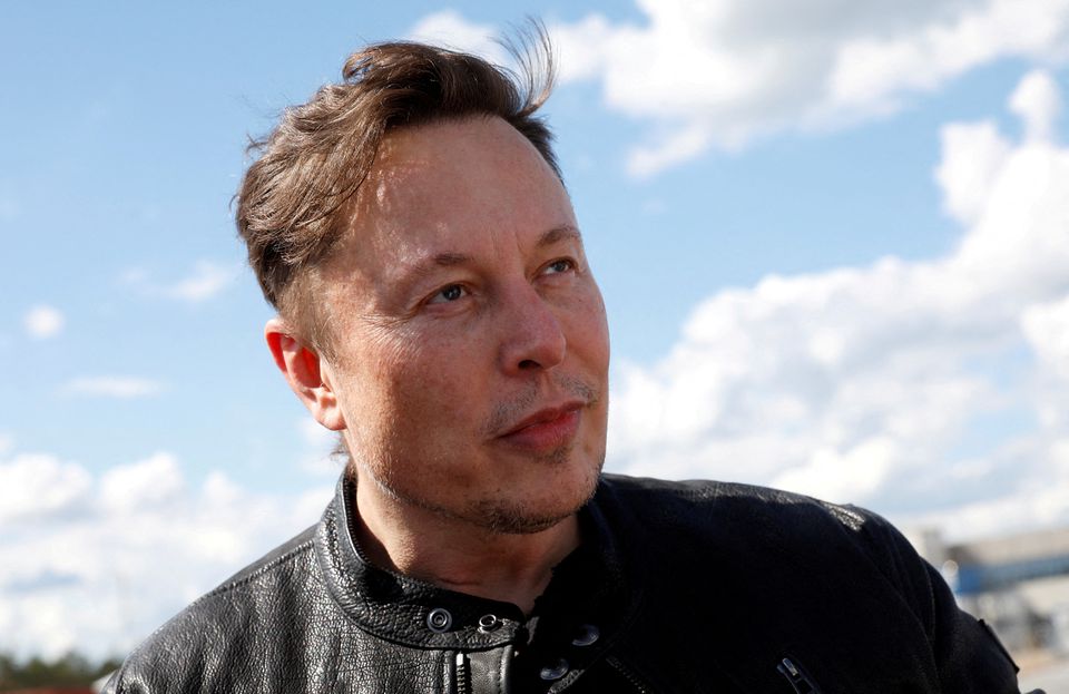 Tesla CEO Elon Musk looks on as he visits the construction site of Teslas gigafactory in Gruenheide, near Berlin, Germany, May 17, 2021.— Reuters