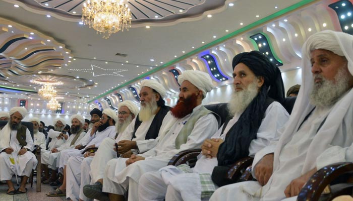 Taliban religious scholars attend a public meeting on economic welfare at a private salon in Kandahar on August 18, 2022. — AFP/File