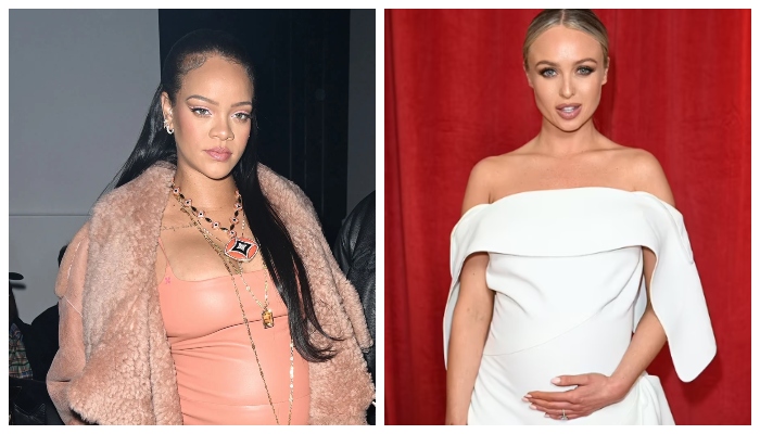 Pregnant Jorgie Porter admits she’s proud to show off her bare belly like Rihanna