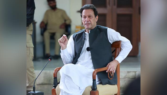 PTI chairperson Imran Khan in conversation with social media influencers in Islamabad on August 20, 2022. — Instagram