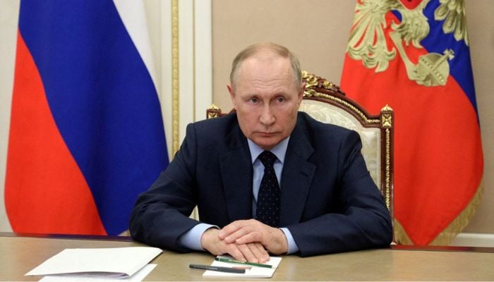 Russian President Vladimir Putin attends a meeting with acting Governor of Kirov region Alexander Sokolov via a video link at the Kremlin in Moscow, Russia August 9, 2022. — Reuters