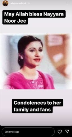 Heart breaking: celebrities, politicians pay homage to Nayyara Noor