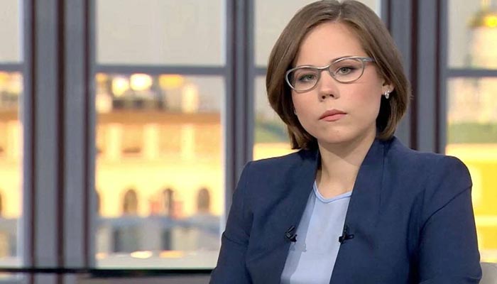 Journalist and political expert Darya Dugina, daughter of Russian politologist Alexander Dugin, is pictured in the Tsargrad TV studio in Moscow, Russia. — Reuters