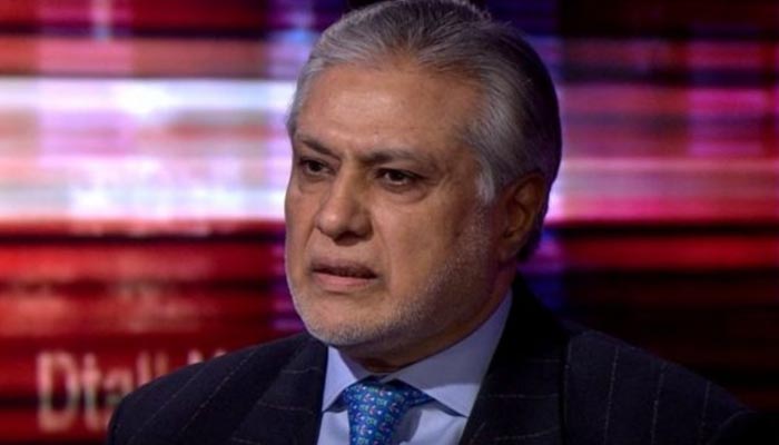 Former finance minister Ishaq Dar speaks during an interview on BBCs Hardtalk. — BBC screengrab