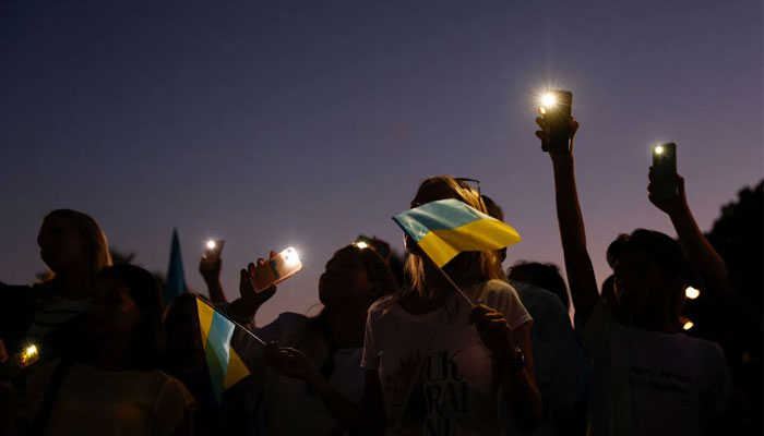 Ukrainians in Malta take part in a demonstration ahead of Ukraines Independence Day and six months since the Russian invasion began, in Valletta, Malta, August 23, 2022. — Reuters