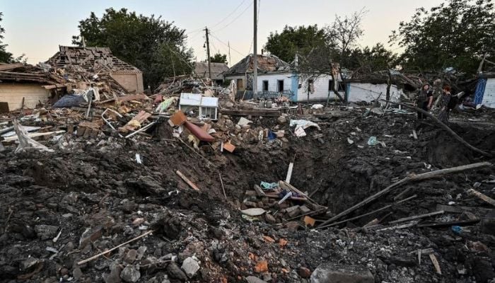 House destroyed by Russian airstrike in Ukraine. — Reuters