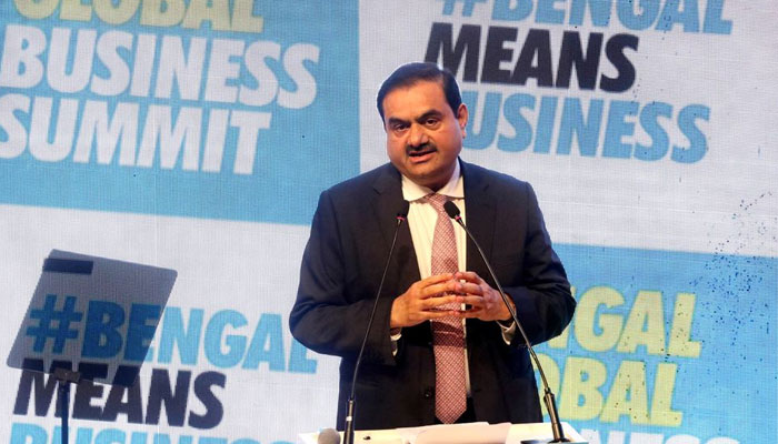 Indian billionaire Gautam Adani addresses delegates during the Bengal Global Business Summit in Kolkata, India April 20, 2022. — Reuters