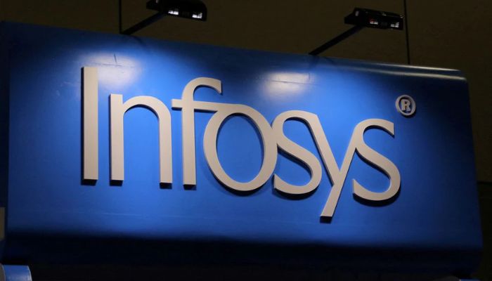 The Infosys logo is seen at the SIBOS banking and financial conference in Toronto, Ontario, Canada October 19, 2017. — Reuters