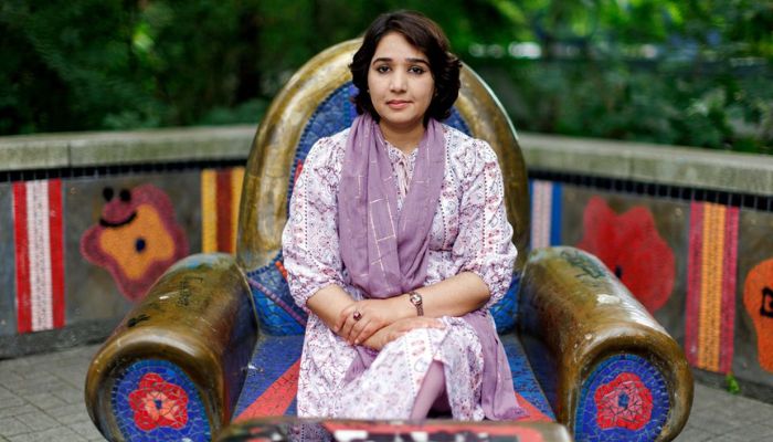 Afghan journalist and womens rights activist Fawzia Saidzada poses ahead of an interview with Reuters in Berlin, Germany August 24, 2022. — Reuters