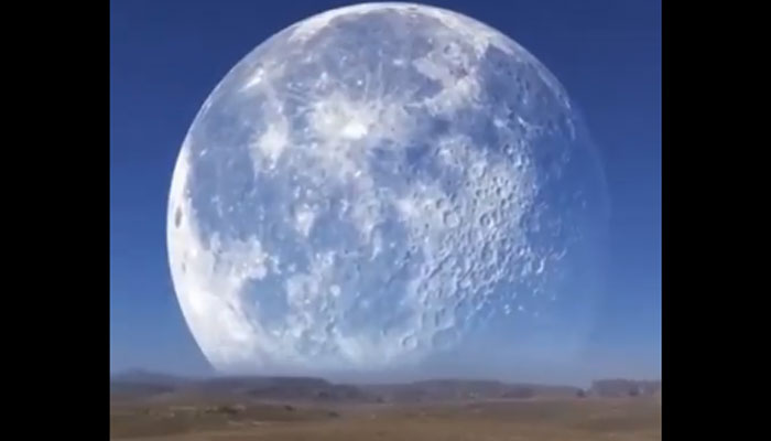Un video viral de la luna saliendo en el Polo Norte ha sido creado en una computadora