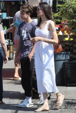 Angelina Jolie steps out in style for plants shopping with son Knox in L.A