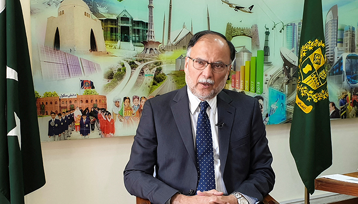 Pakistans Federal Minister for Planning, Development and Reform, Ahsan Iqbal, speaks with Reuters during an interview in Islamabad, Pakistan August 29, 2022. — Reuters