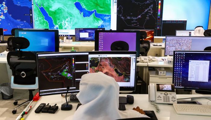 An inside view of the control room at the National Center of Meteorology in Abu Dhabi, United Arab Emirates, August 24, 2022. — Reuters