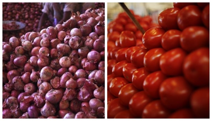 Onions and tomatoes can be seen in this Reuters file photo.